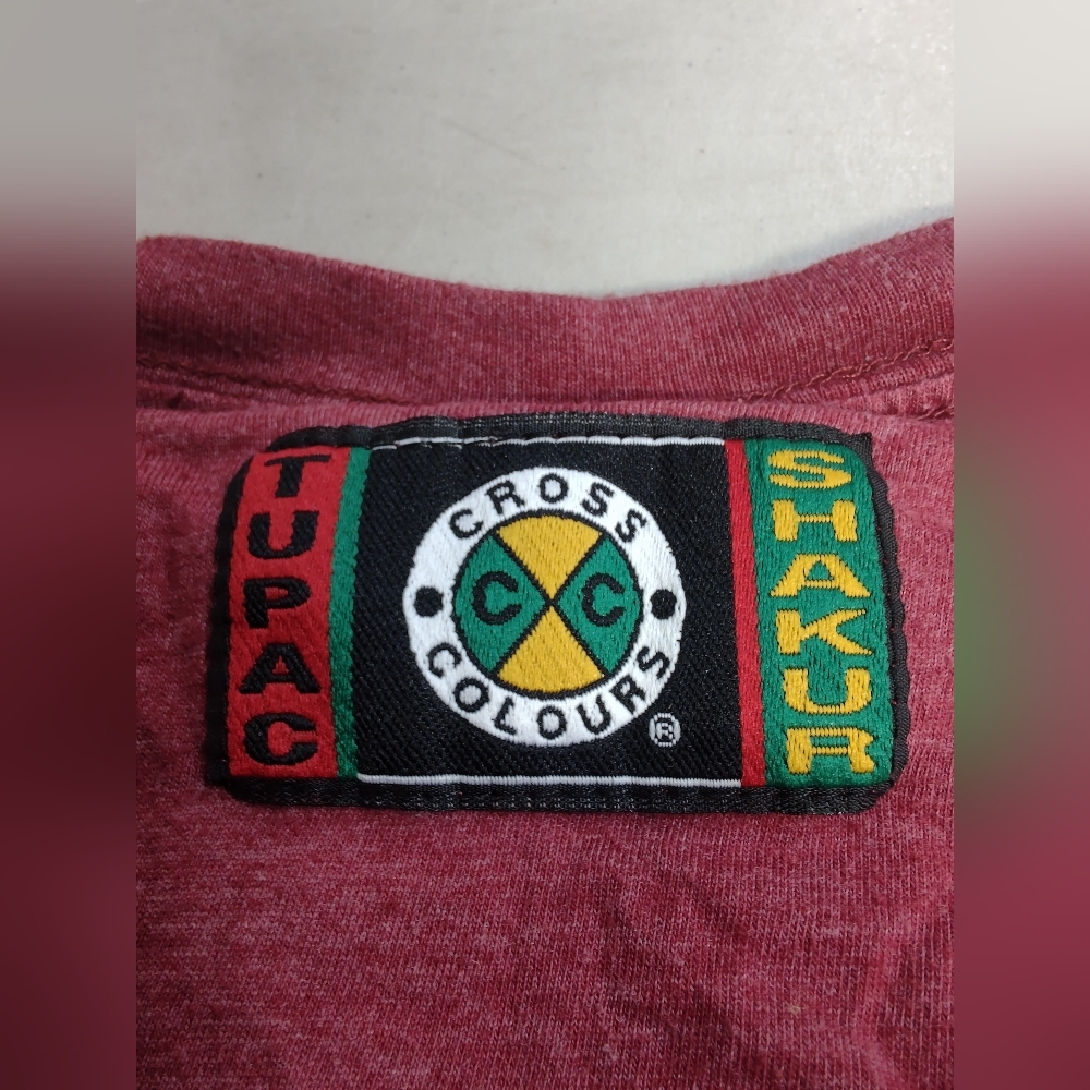 Cross Colours - Tupac Shakur T-shirt - Red - Men's Large - Picture 4 of 4